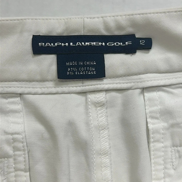Ralph Ralph Lauren Golf Women’s Sz 12 White‎ Crop Cotton Pants Casual ResortWear - Picture 3 of 10